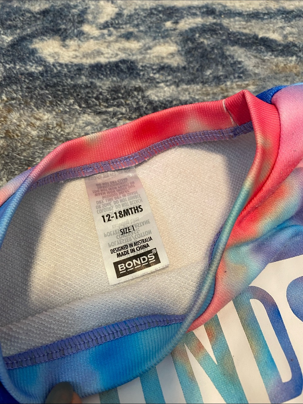 💥 Bonds Set | Tie-Dye Sweatshirt & Joggers - Pink Blue | Size 1 | 12-18 months - Picture 2 of 9